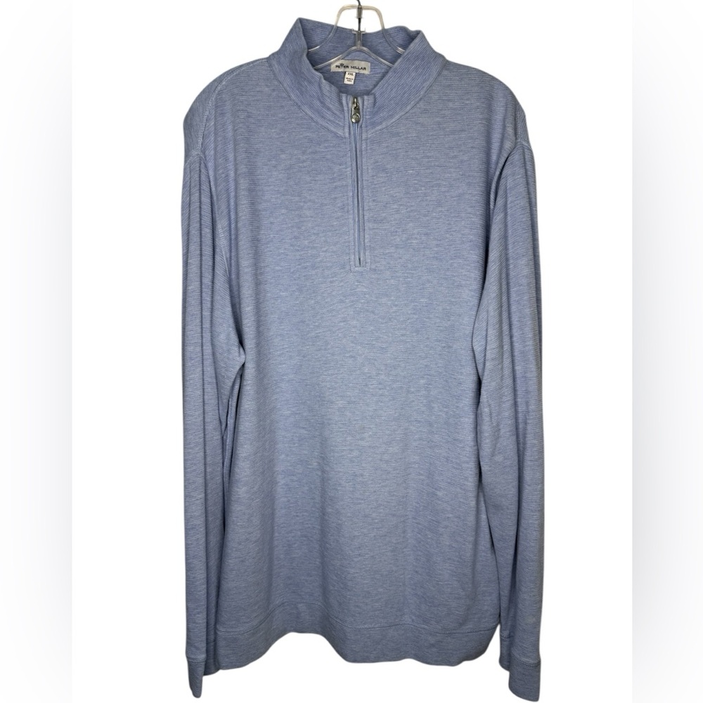 Peter Millar Crown Comfort Ottoman Quarter-Zip Pullover XXL Light Blue
